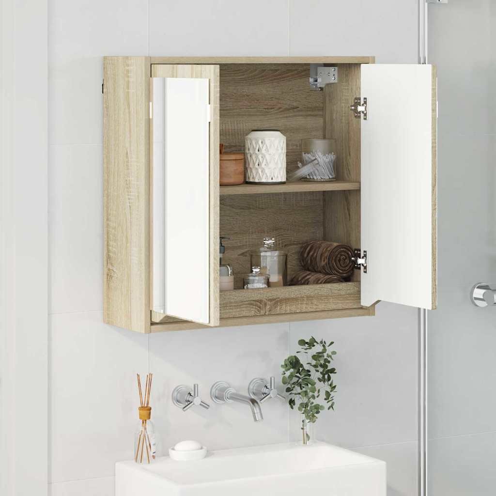Badkamer spiegelkast Sonoma Eiken 60 x 20 x 60 cm Bewerkt hout