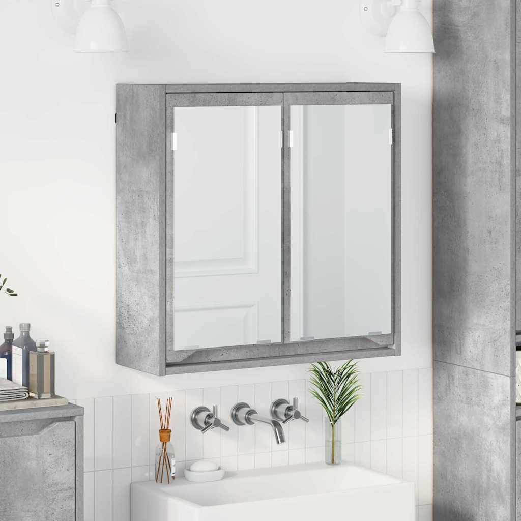 Badkamer spiegelkast Beton Grijs 60 x 20 x 60 cm Bewerkt hout
