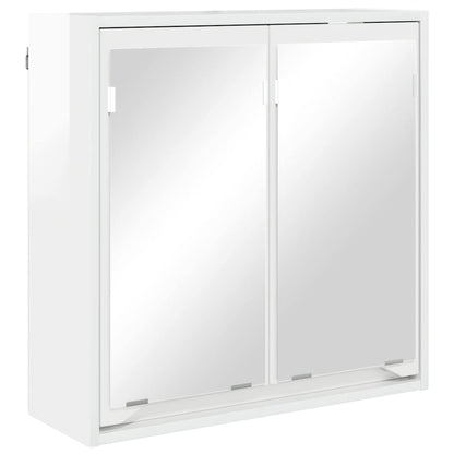 Badkamer spiegelkast Hoogglans wit 60 x 20 x 60 cm Bewerkt hout