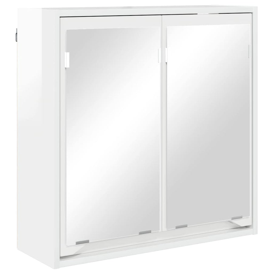 Badkamer spiegelkast Hoogglans wit 60 x 20 x 60 cm Bewerkt hout