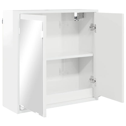 Badkamer spiegelkast Hoogglans wit 60 x 20 x 60 cm Bewerkt hout