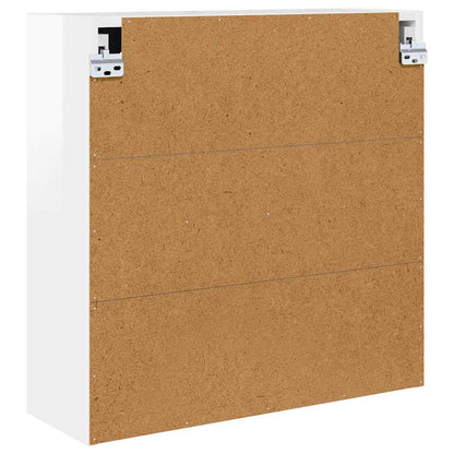 Badkamer spiegelkast Hoogglans wit 60 x 20 x 60 cm Bewerkt hout