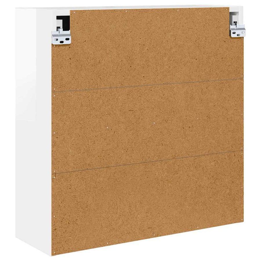 Badkamer spiegelkast Hoogglans wit 60 x 20 x 60 cm Bewerkt hout
