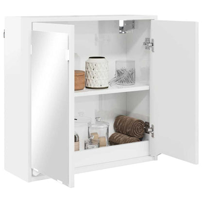 Badkamer spiegelkast Hoogglans wit 60 x 20 x 60 cm Bewerkt hout
