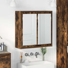 Badkamer spiegelkast 60x20x60 cm gerookt eiken bewerkt hout