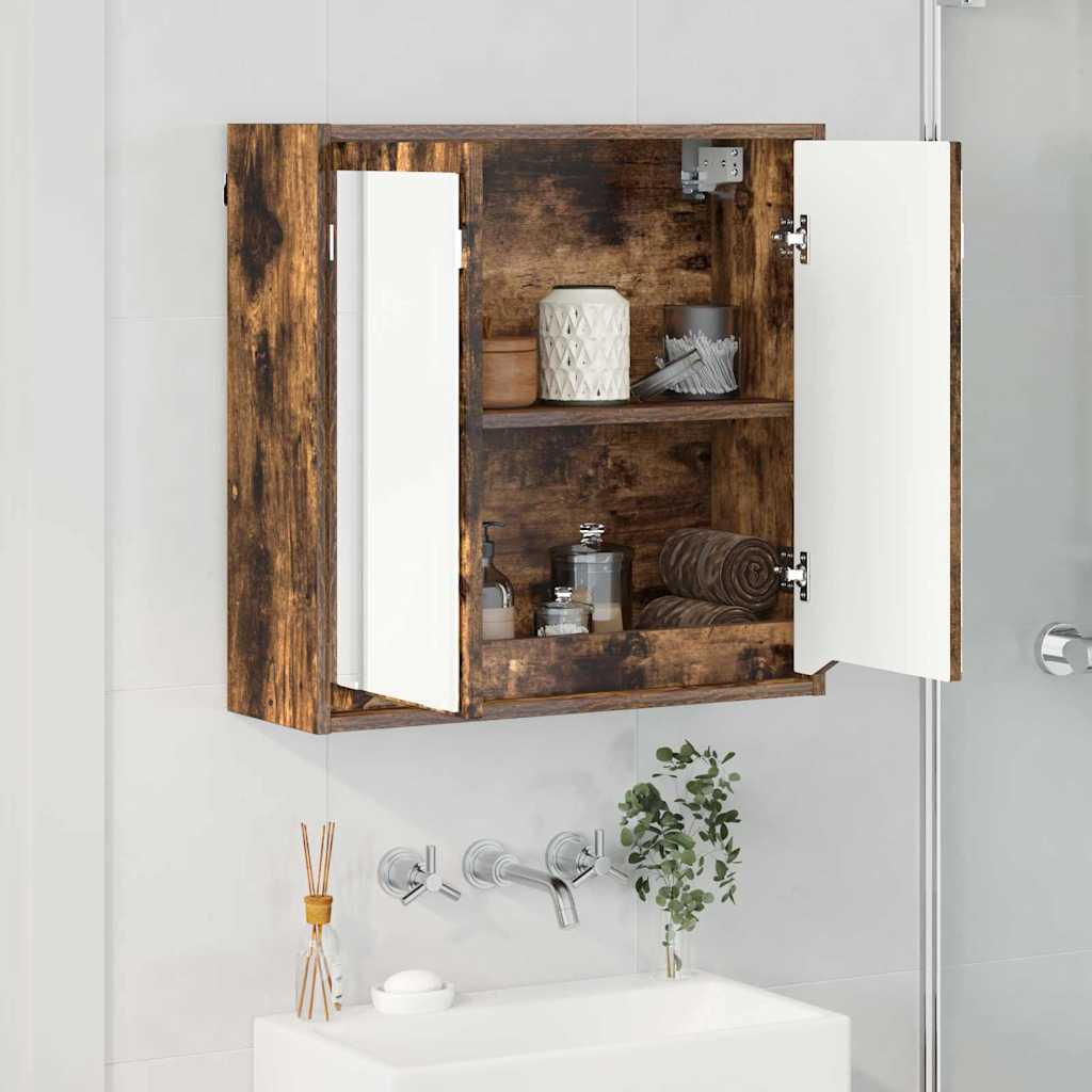 Badkamer spiegelkast Gerookt eiken 60 x 20 x 60 cm Bewerkt hout