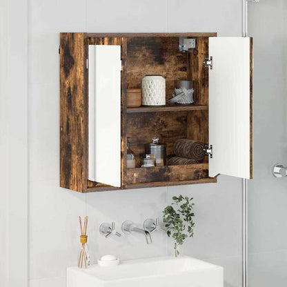 Badkamer spiegelkast Gerookt eiken 60 x 20 x 60 cm Bewerkt hout