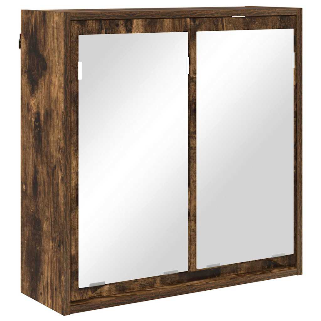 Badkamer spiegelkast Gerookt eiken 60 x 20 x 60 cm Bewerkt hout