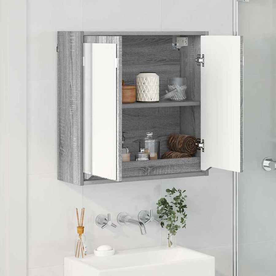 Badkamer spiegelkast Grijs Sonoma 60 x 20 x 60 cm Bewerkt hout