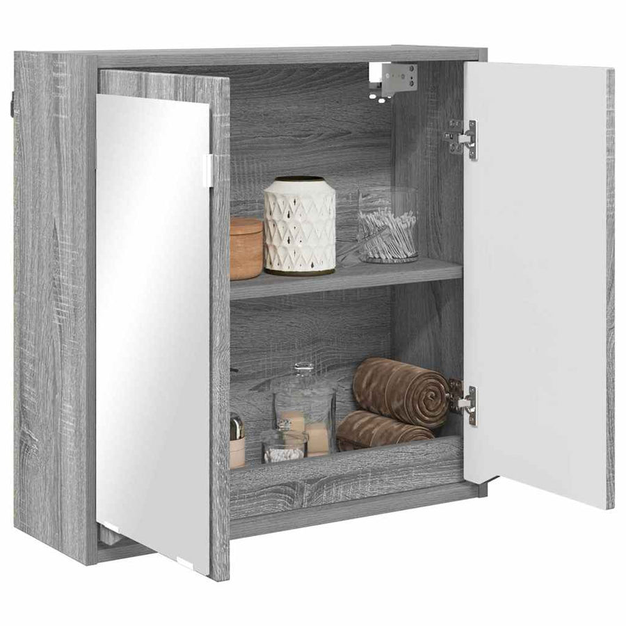 Badkamer spiegelkast Grijs Sonoma 60 x 20 x 60 cm Bewerkt hout