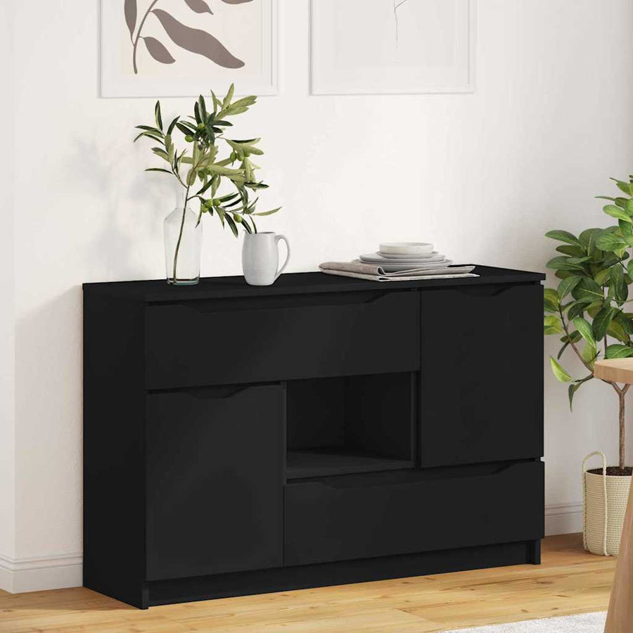 Dressoir met lade Zwart 100 x 30 x 65,6 Bewerkt hout