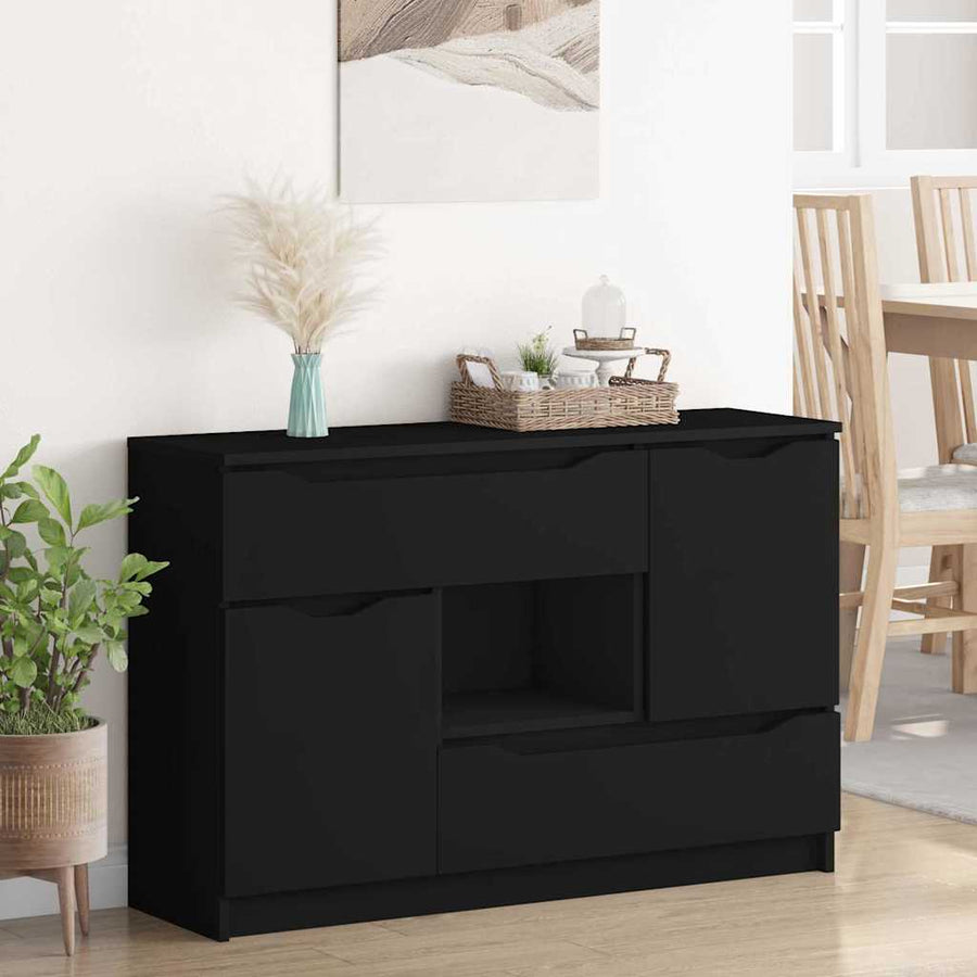 Dressoir met lade Zwart 100 x 30 x 65,6 Bewerkt hout
