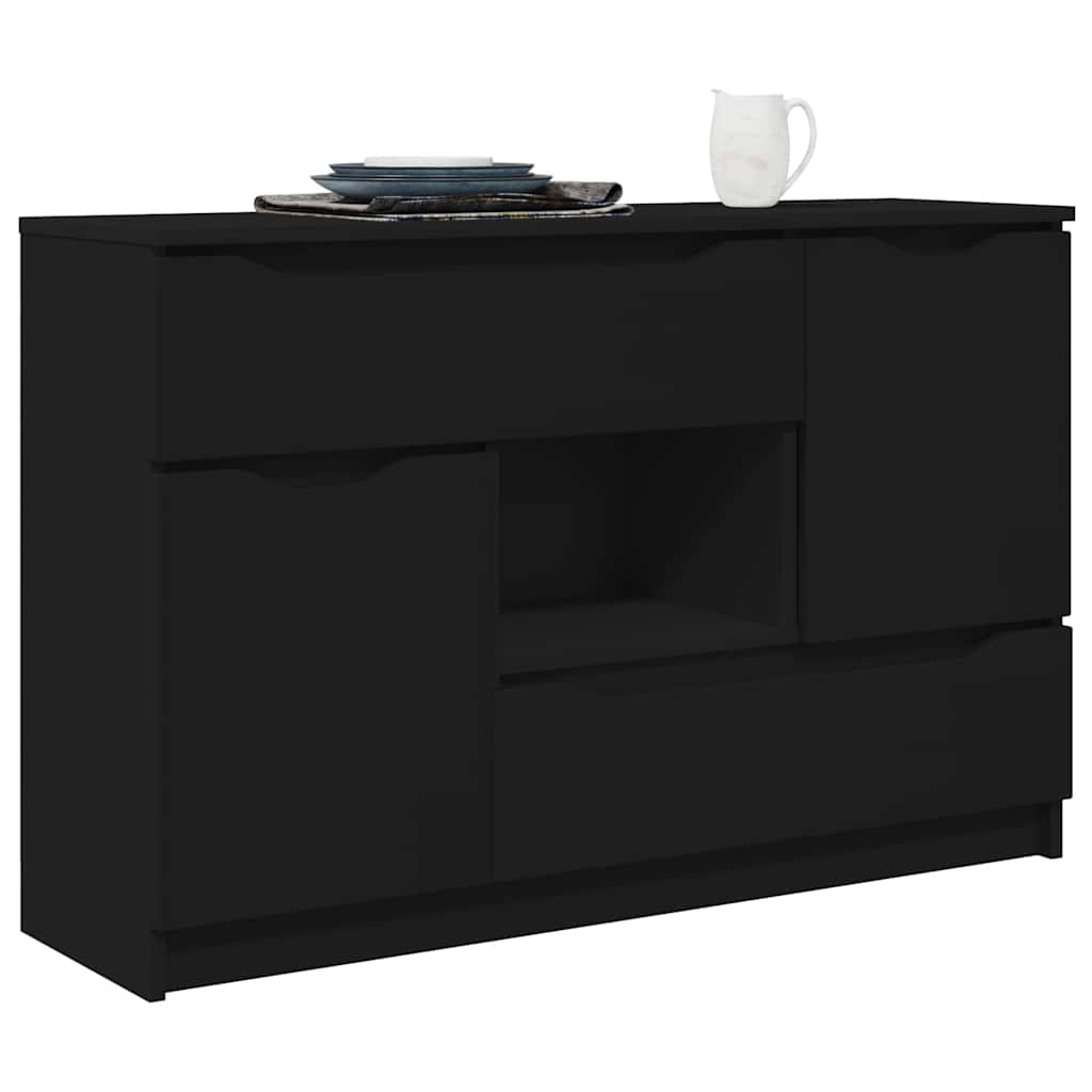Dressoir met lade Zwart 100 x 30 x 65,6 Bewerkt hout