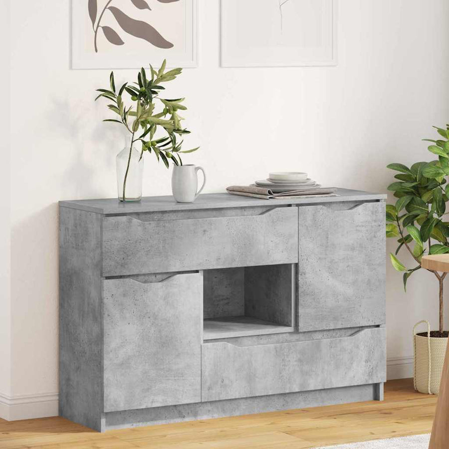Dressoir Met Lade Beton Grijs 100 X 30 X 65,6 Bewerkt Hout Betongrijs