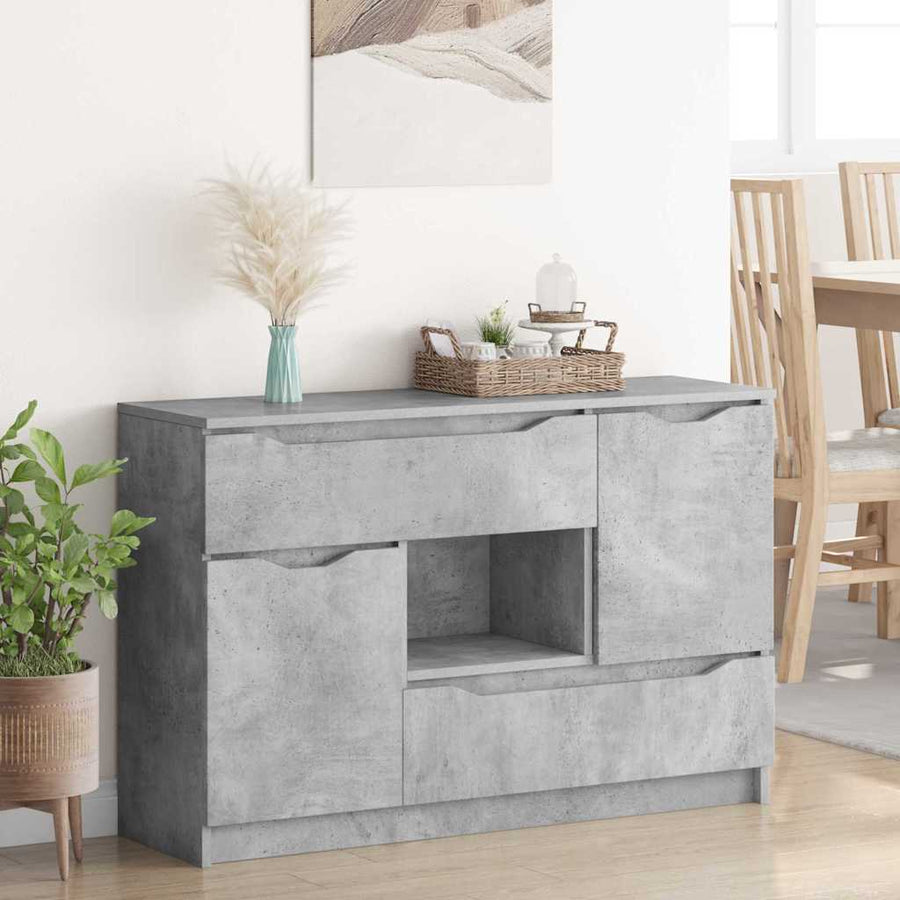 Dressoir Met Lade Beton Grijs 100 X 30 X 65,6 Bewerkt Hout Betongrijs