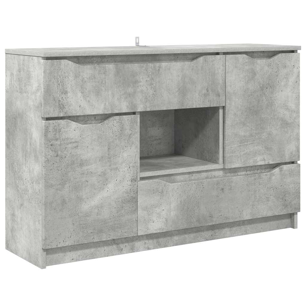 Dressoir Met Lade Beton Grijs 100 X 30 X 65,6 Bewerkt Hout Betongrijs