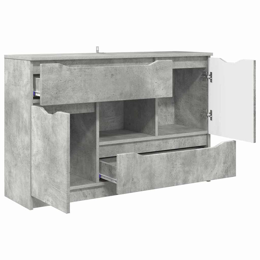 Dressoir Met Lade Beton Grijs 100 X 30 X 65,6 Bewerkt Hout Betongrijs