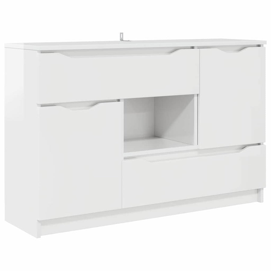 Dressoir met lade Hoogglans wit 100 x 30 x 65,6 Bewerkt hout