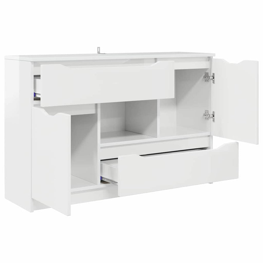 Dressoir met lade Hoogglans wit 100 x 30 x 65,6 Bewerkt hout