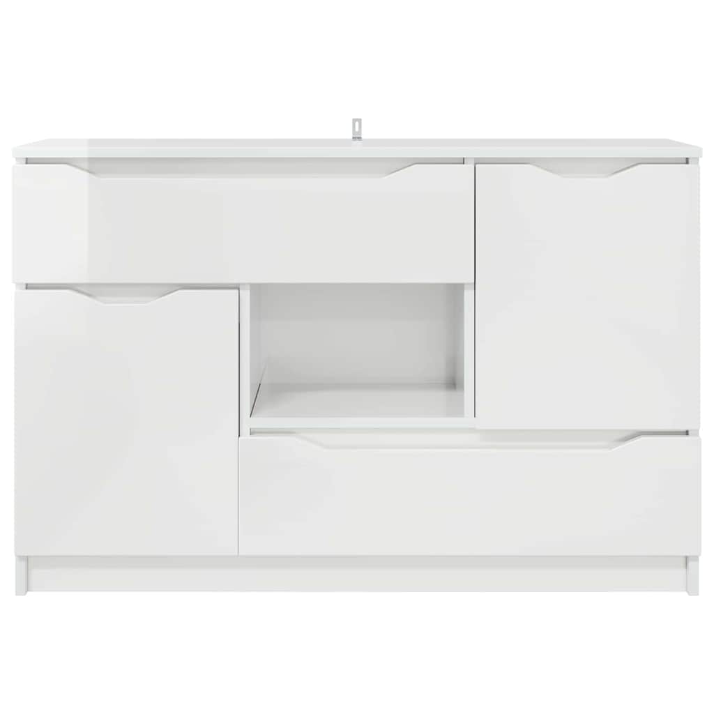 Dressoir met lade Hoogglans wit 100 x 30 x 65,6 Bewerkt hout
