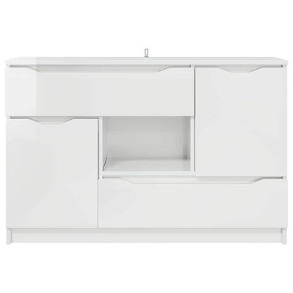 Dressoir met lade Hoogglans wit 100 x 30 x 65,6 Bewerkt hout