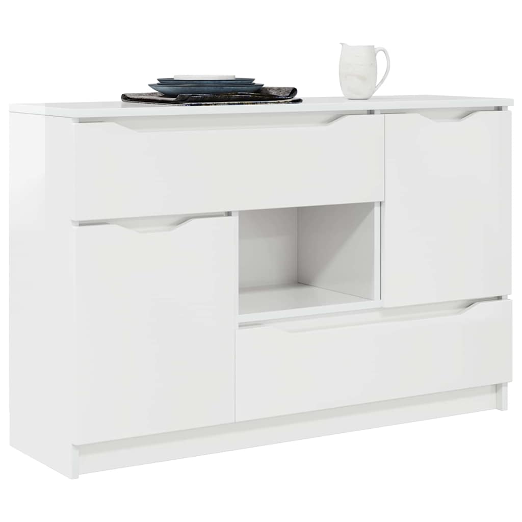 Dressoir met lade Hoogglans wit 100 x 30 x 65,6 Bewerkt hout