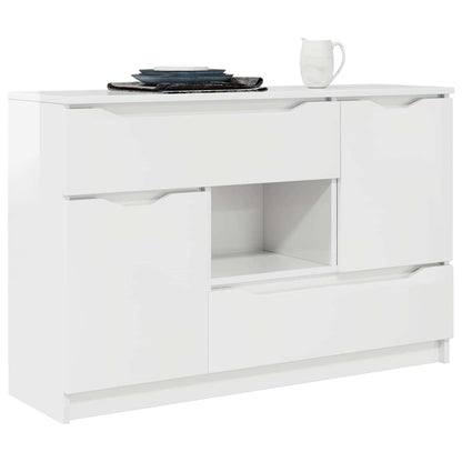 Dressoir met lade Hoogglans wit 100 x 30 x 65,6 Bewerkt hout