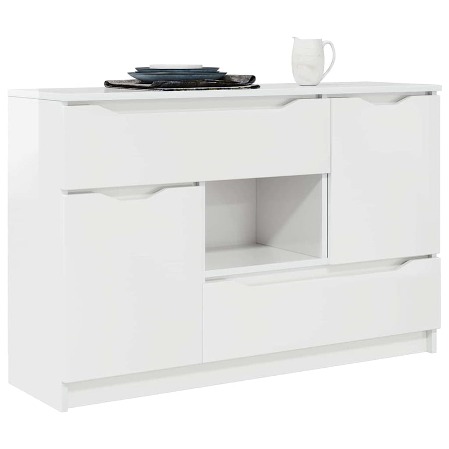 Dressoir met lade Hoogglans wit 100 x 30 x 65,6 Bewerkt hout