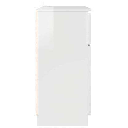 Dressoir met lade Hoogglans wit 100 x 30 x 65,6 Bewerkt hout