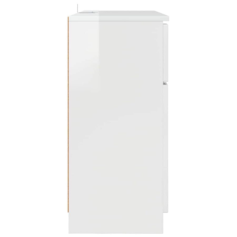 Dressoir met lade Hoogglans wit 100 x 30 x 65,6 Bewerkt hout