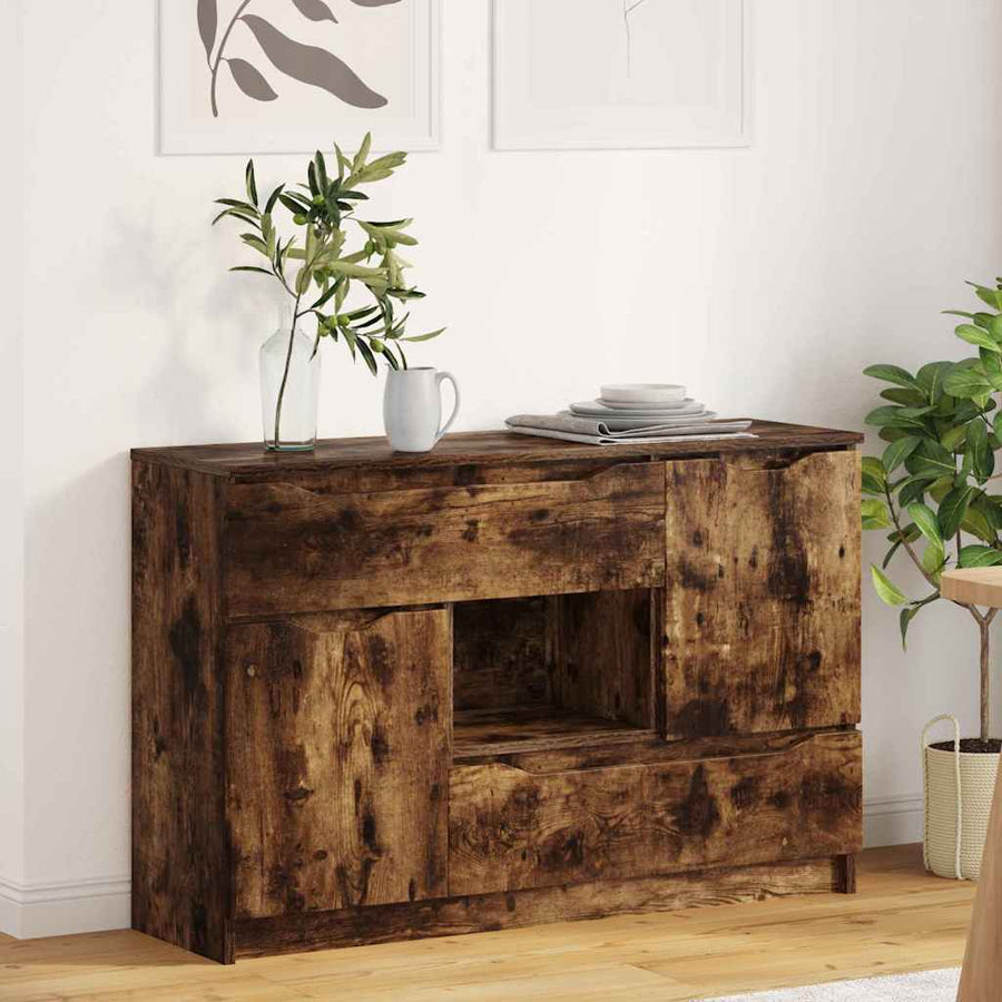 Dressoir met lade Gerookt eiken 100 x 30 x 65,6 Bewerkt hout