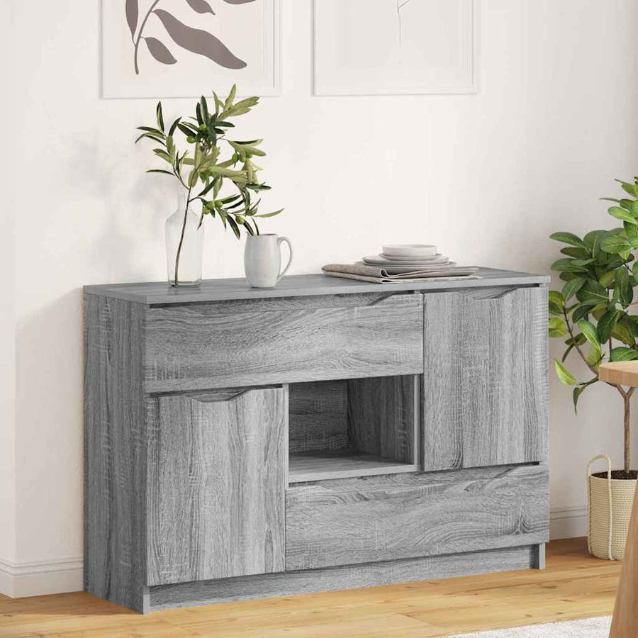 Dressoir met lade Grijs Sonoma 100 x 30 x 65,6 Bewerkt hout