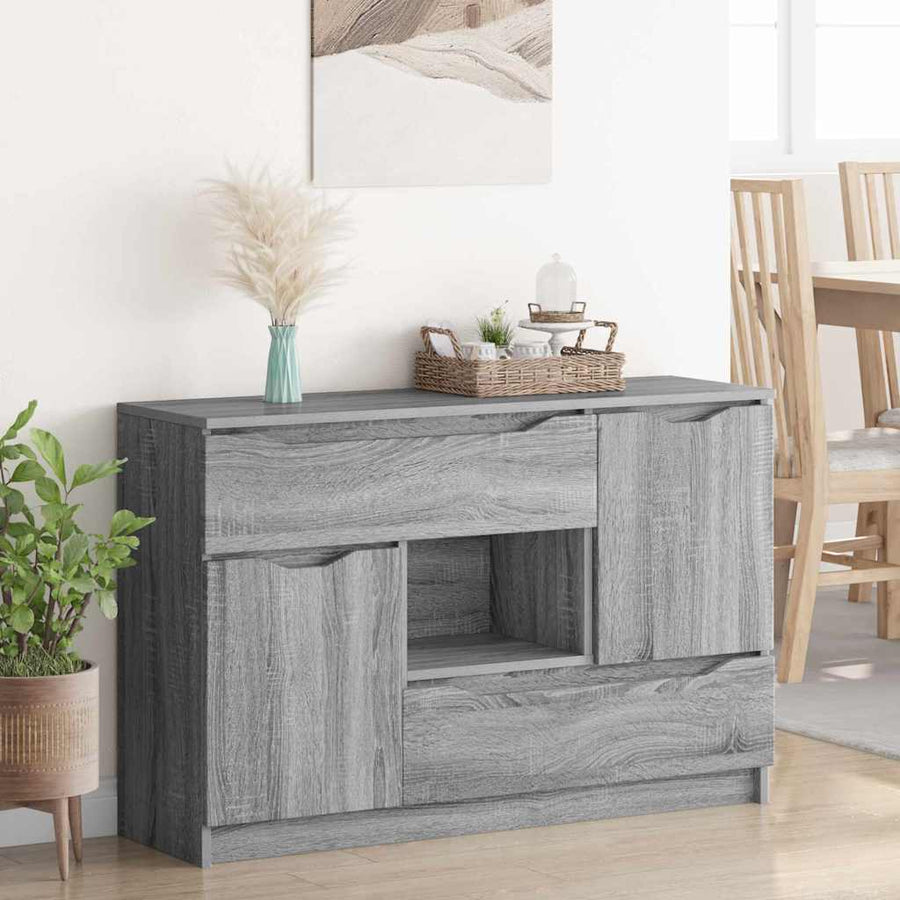 Dressoir met lade Grijs Sonoma 100 x 30 x 65,6 Bewerkt hout