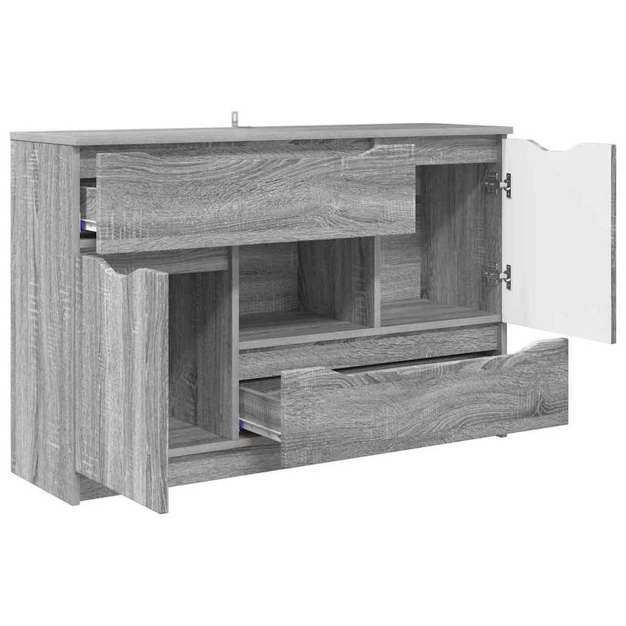 Dressoir met lade Grijs Sonoma 100 x 30 x 65,6 Bewerkt hout