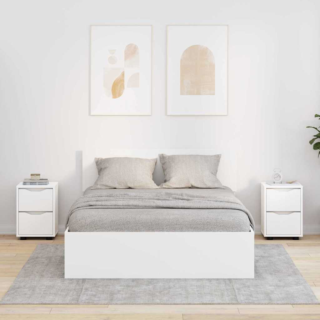 Nachtkastjes met lade 2 pcs Wit 30,5 x 30 x 43 cm Bewerkt hout