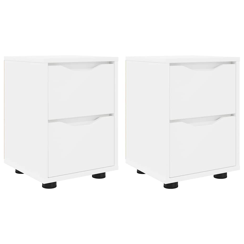 Nachtkastjes met lade 2 pcs Wit 30,5 x 30 x 43 cm Bewerkt hout