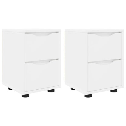 Nachtkastjes met lade 2 pcs Wit 30,5 x 30 x 43 cm Bewerkt hout
