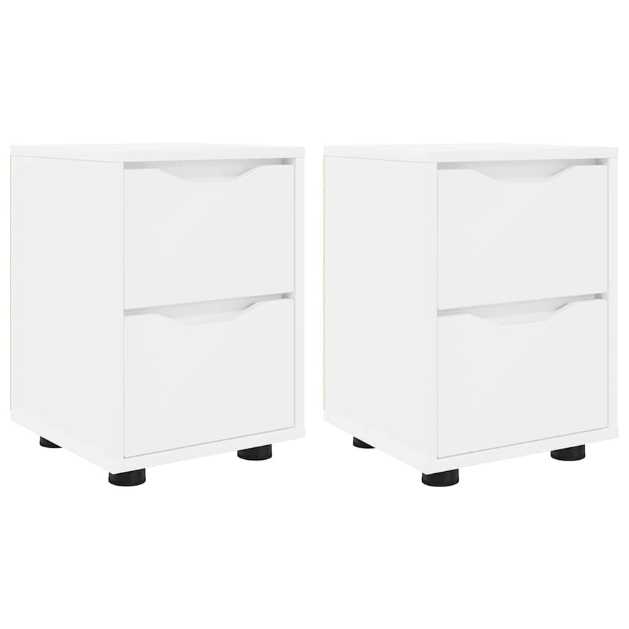 Nachtkastjes met lade 2 pcs Wit 30,5 x 30 x 43 cm Bewerkt hout