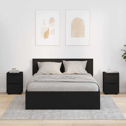 Nachtkastjes 2 pcs Zwart 30,5 x 30 x 43 cm Bewerkt hout
