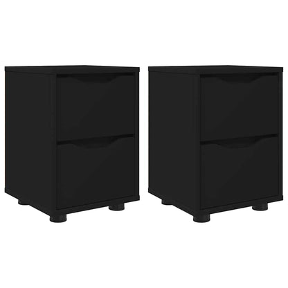 Nachtkastjes 2 pcs Zwart 30,5 x 30 x 43 cm Bewerkt hout