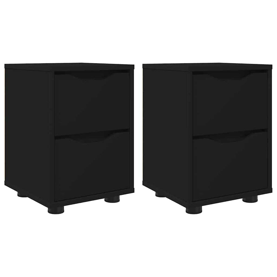 Nachtkastjes 2 pcs Zwart 30,5 x 30 x 43 cm Bewerkt hout