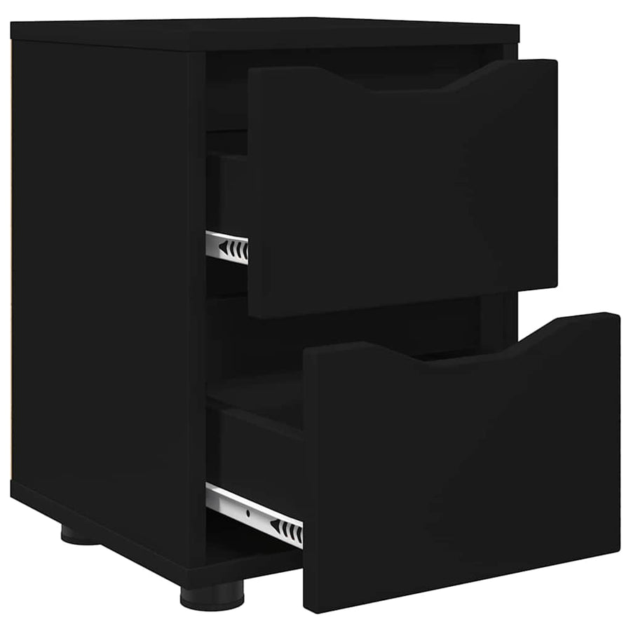 Nachtkastjes 2 pcs Zwart 30,5 x 30 x 43 cm Bewerkt hout