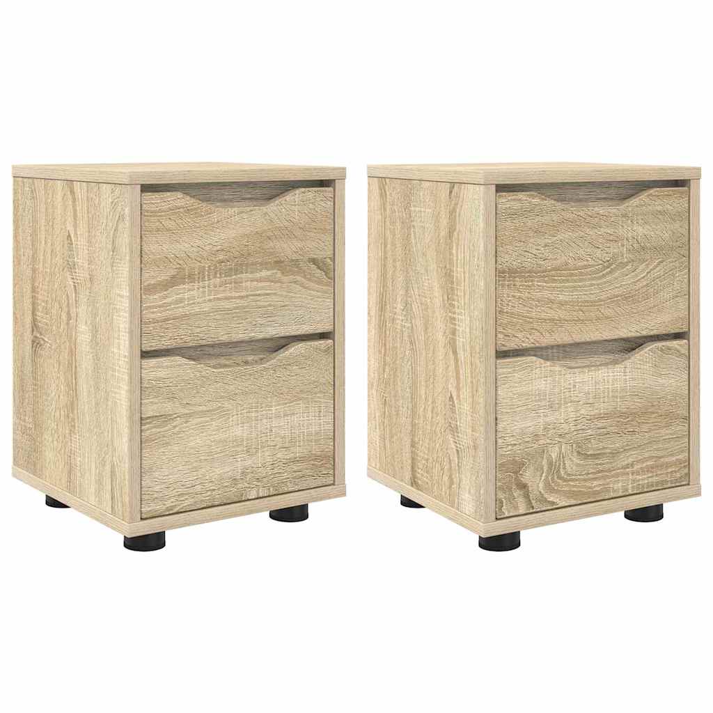 Nachtkastjes 2 pcs Sonoma Eiken 30,5 x 30 x 43 cm Bewerkt hout