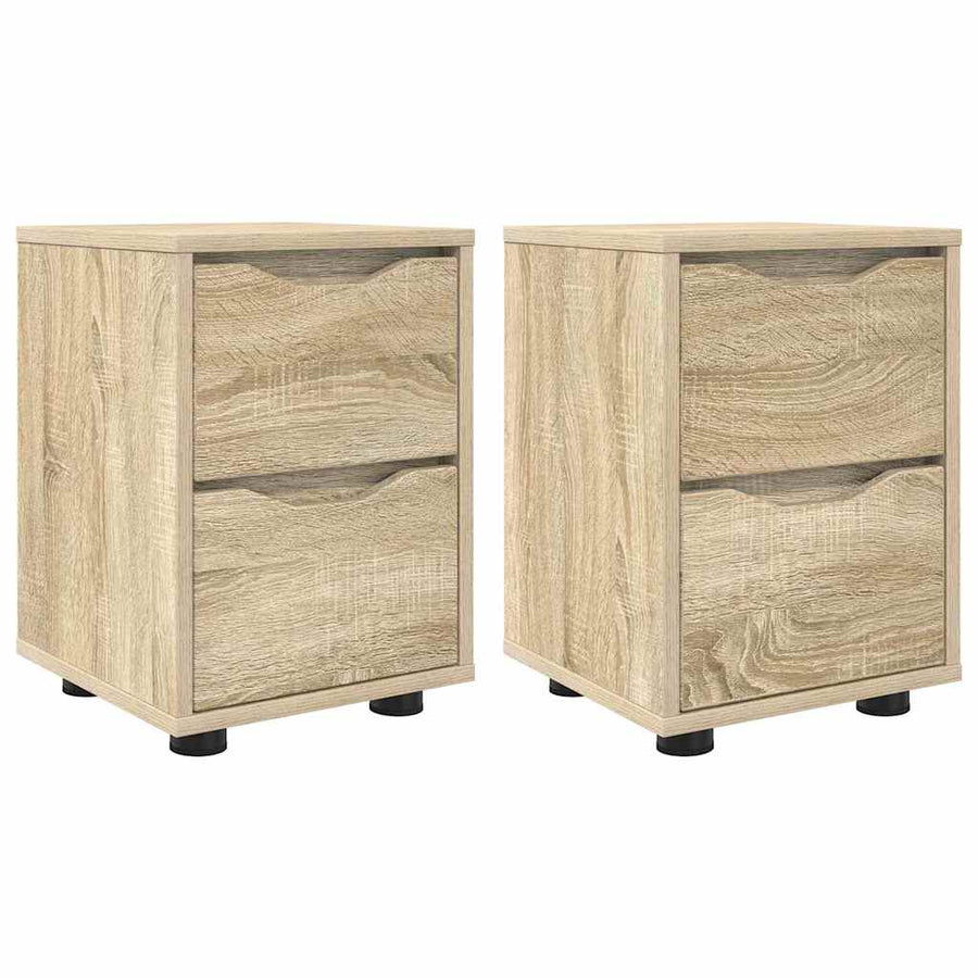 Nachtkastjes 2 pcs Sonoma Eiken 30,5 x 30 x 43 cm Bewerkt hout