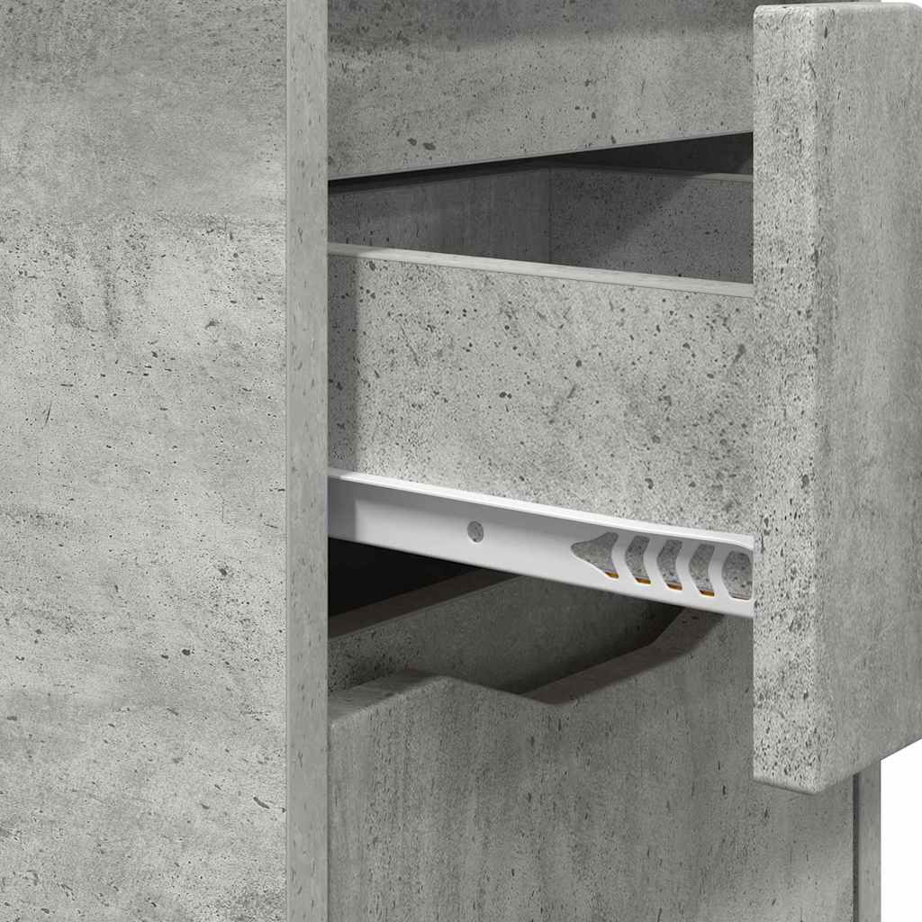 Nachtkastje met lade Beton Grijs 30,5 x 30 x 43 cm Bewerkt hout