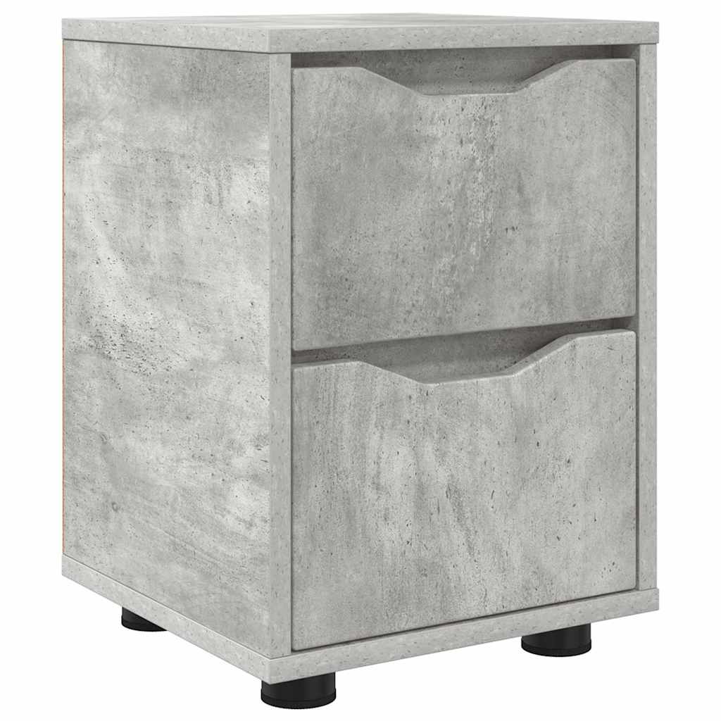 Nachtkastje met lade Beton Grijs 30,5 x 30 x 43 cm Bewerkt hout