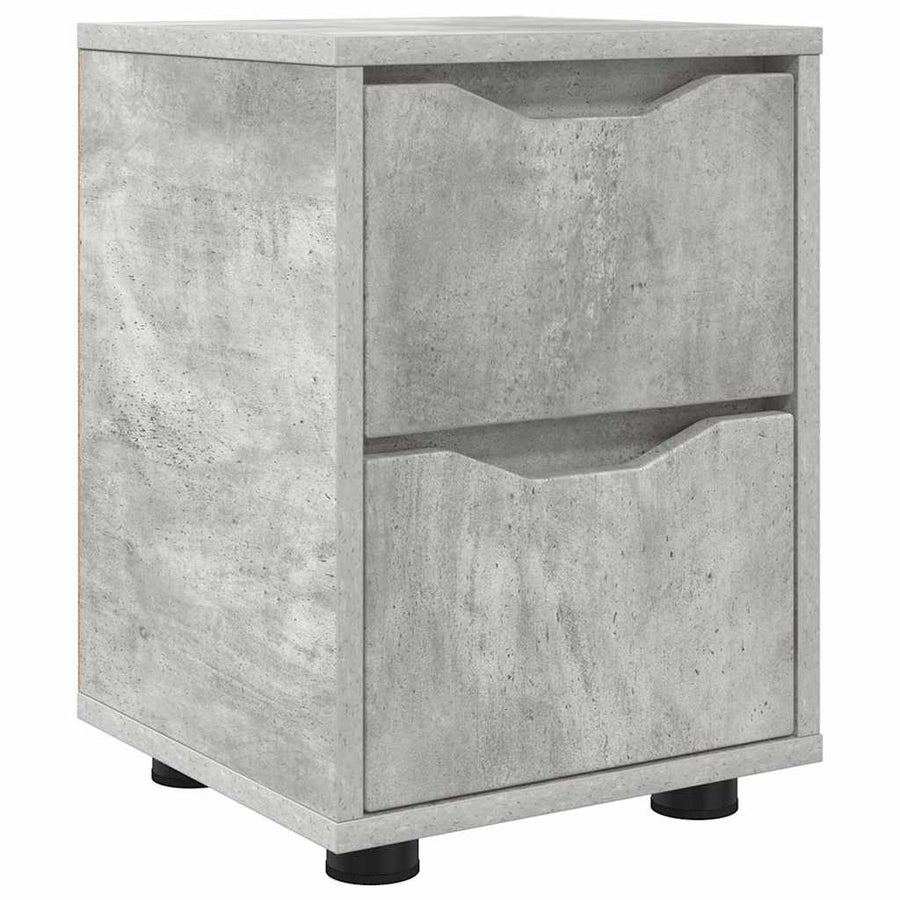 Nachtkastje met lade Beton Grijs 30,5 x 30 x 43 cm Bewerkt hout