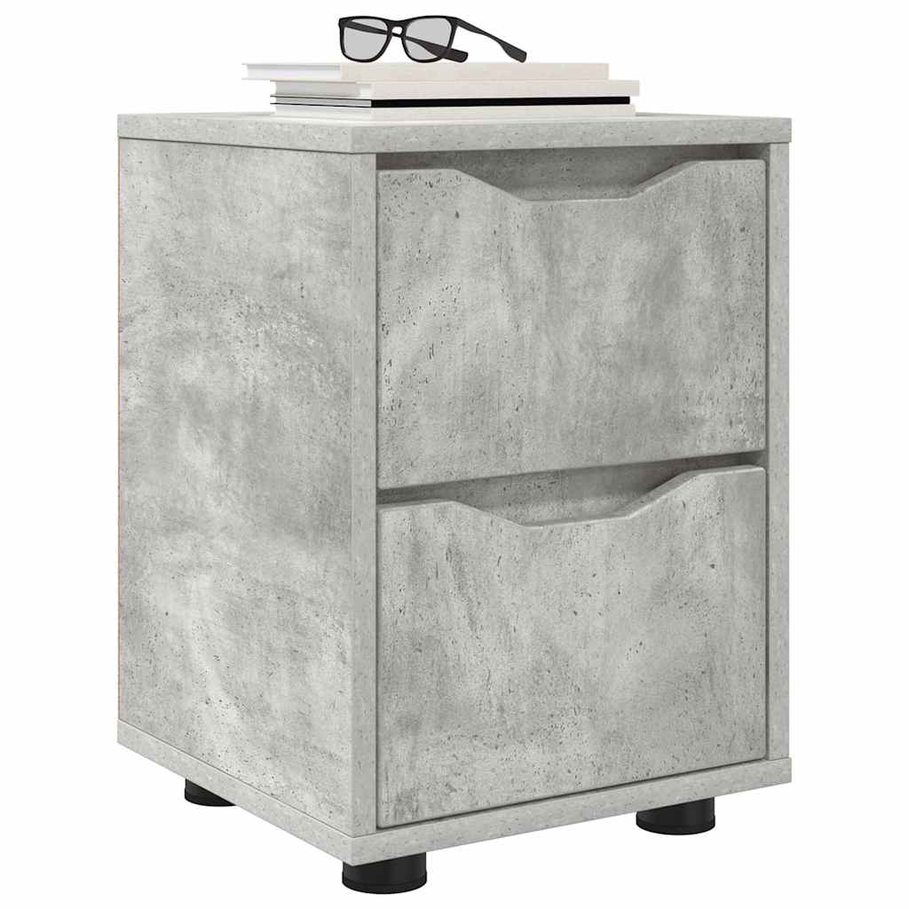 Nachtkastje met lade Beton Grijs 30,5 x 30 x 43 cm Bewerkt hout