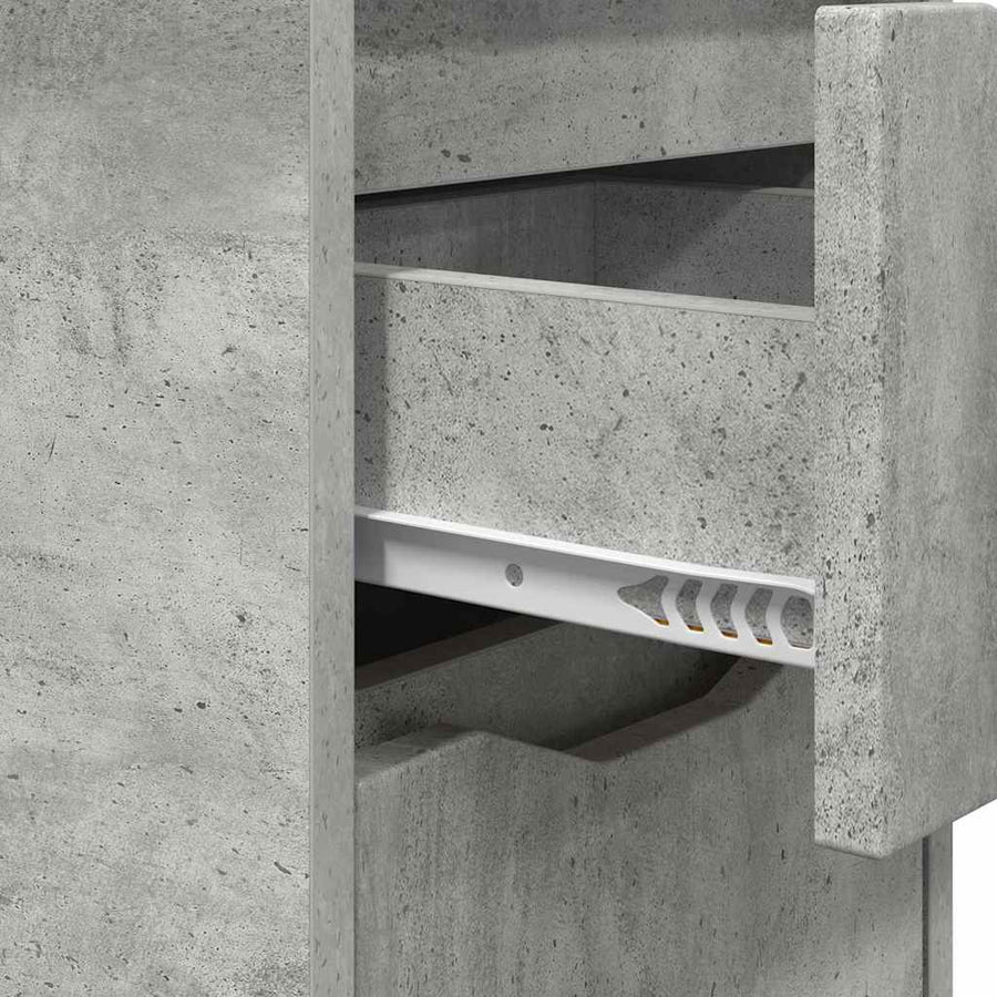 Nachtkastjes 2 pcs Beton Grijs 30,5 x 30 x 43 cm Bewerkt hout