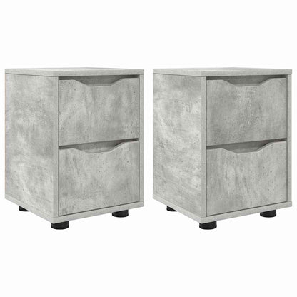 Nachtkastjes 2 pcs Beton Grijs 30,5 x 30 x 43 cm Bewerkt hout